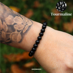 Bracelet en pierres naturelles Tourmaline noire A 8mm
