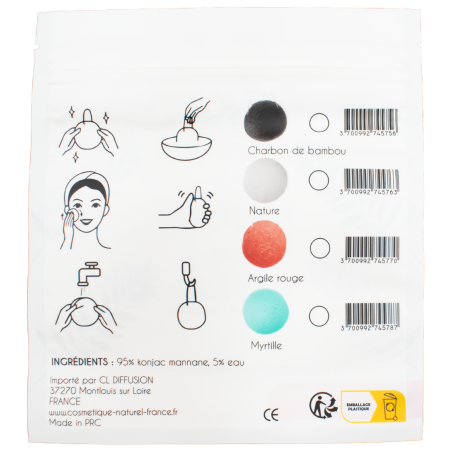 Éponge konjac blanche